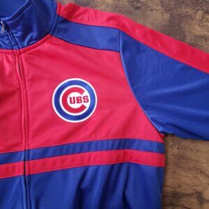 Chicago Cubs XL GIII Red Blue Zip Warm Up Jacket Genuine Merchandise Carl Banks